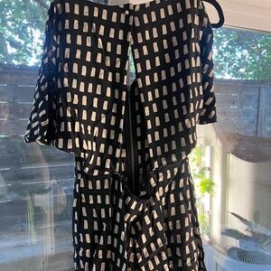 Chic Black and White Patterned Jumpsuit